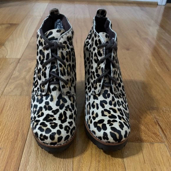 🌻Never Worn Sperry Princetons Top sider lace up booties with leopard Fur - Picture 4 of 14